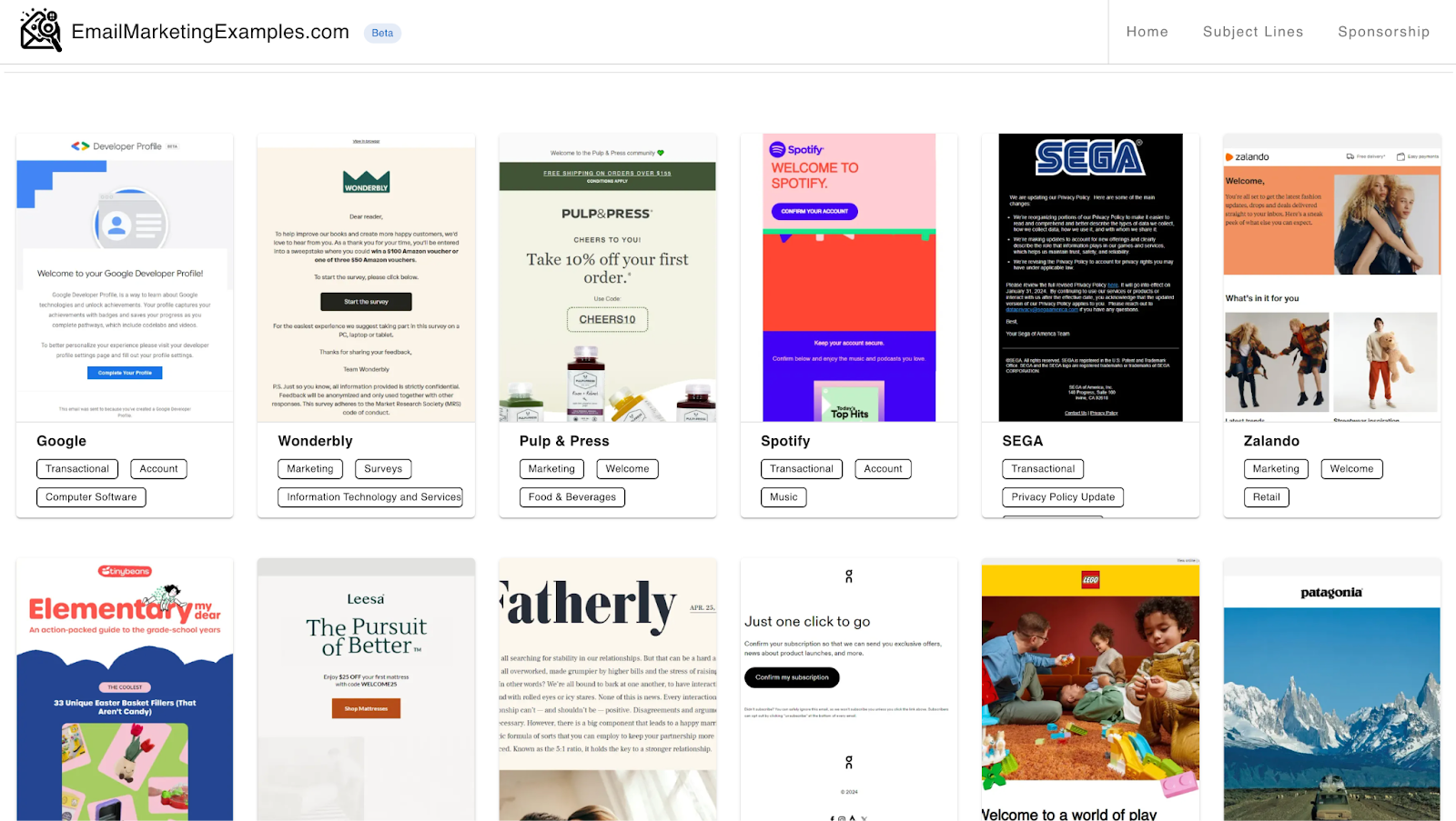 EmailMarketingExamples as source for email inspirations and email marketing inspirations