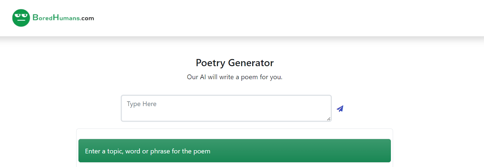 Bored Humans Poetry Generator
