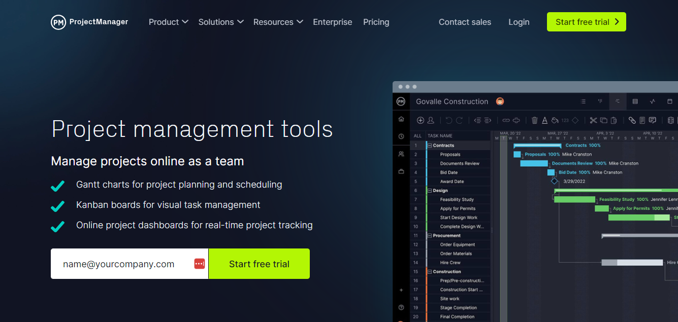 Screenshot of ProjectManager