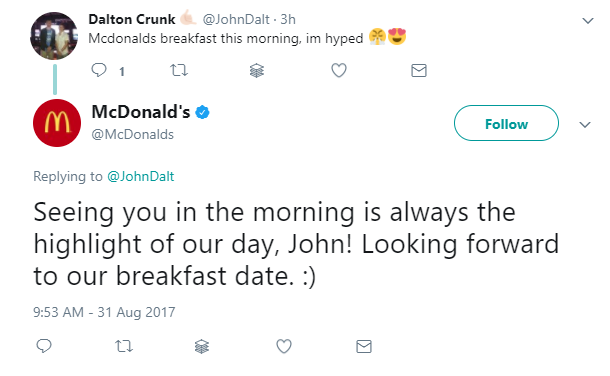 A tweet from McDonald's/