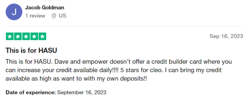 A five-star Cleo Credit Builder Card review from someone who loves the credit builder card. 