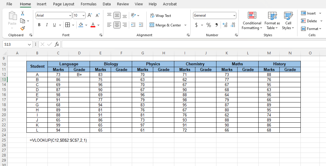 How to Calculate the Grades of a Student using Spreadsheets