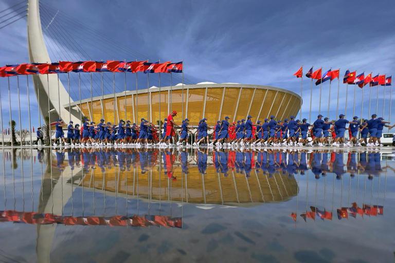 Cambodia's Morodok Techo National Stadium in Phnom Penh, funded via China's Belt and Road Initiative. Photo: AFP