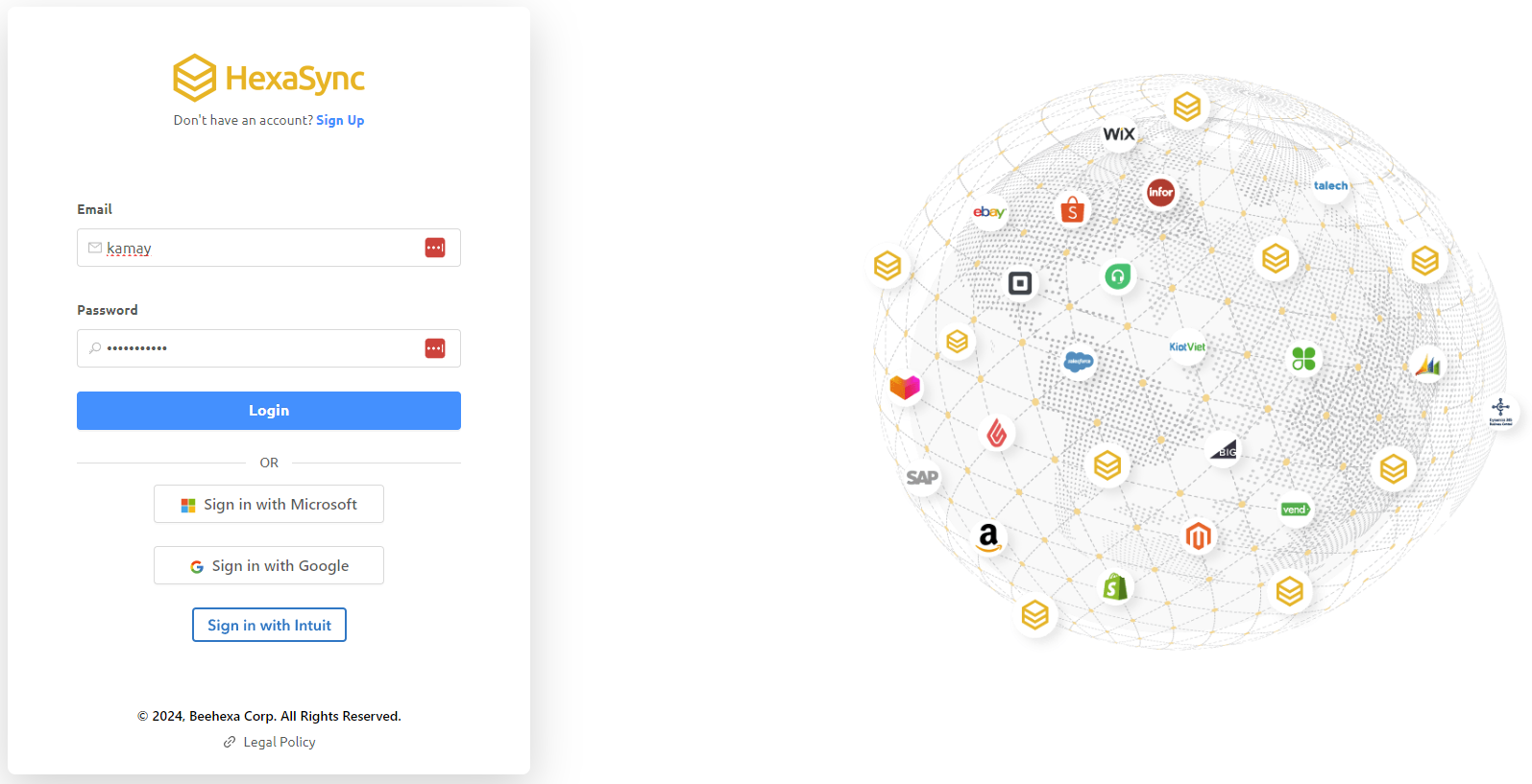 HexaSync Integration Platform app