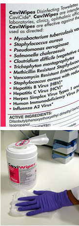 Text Box: Antimicrobial capabilities and conditions of use. Source: Berkeley Lab EHS. 