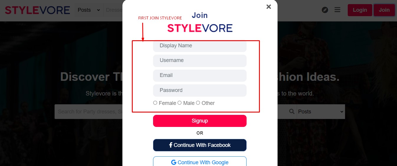 Step 1 to Create the Fashion Blog on Stylevore
