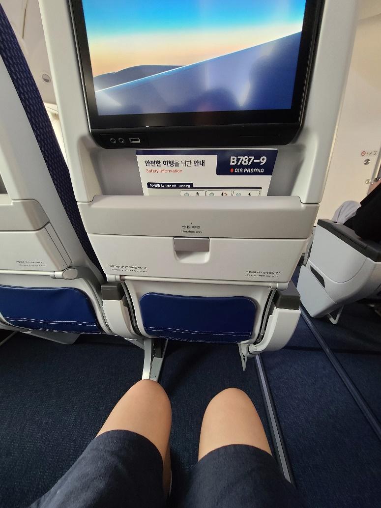 A person's legs in an airplane

Description automatically generated