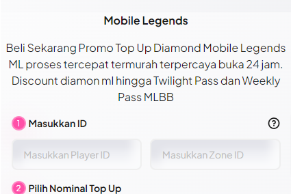 Cara Membeli Weekly Diamond Pass Mobile Legend - Pilih Paket yang Tepat (Masukkan ID Player dan Zone ID)