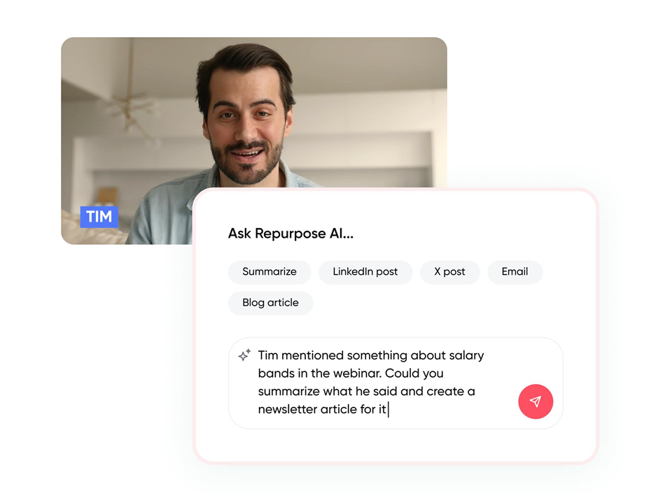 Contrast’s Repurpose Ai feature transforms webinar content into other formats