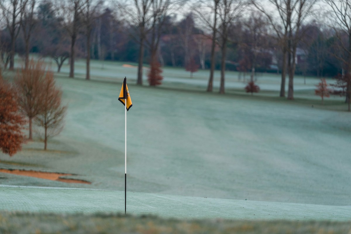 Golf course during winter