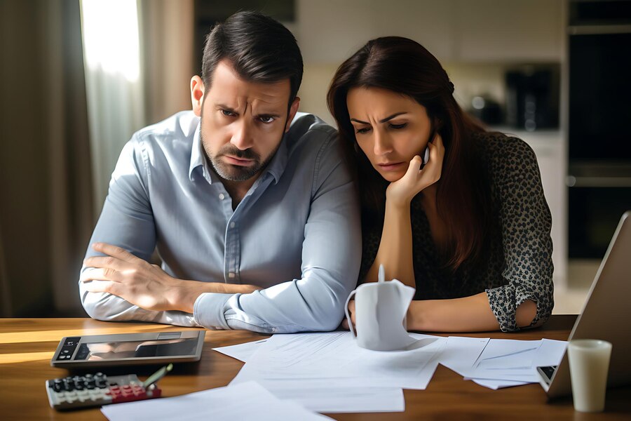 couple stressed over their finances