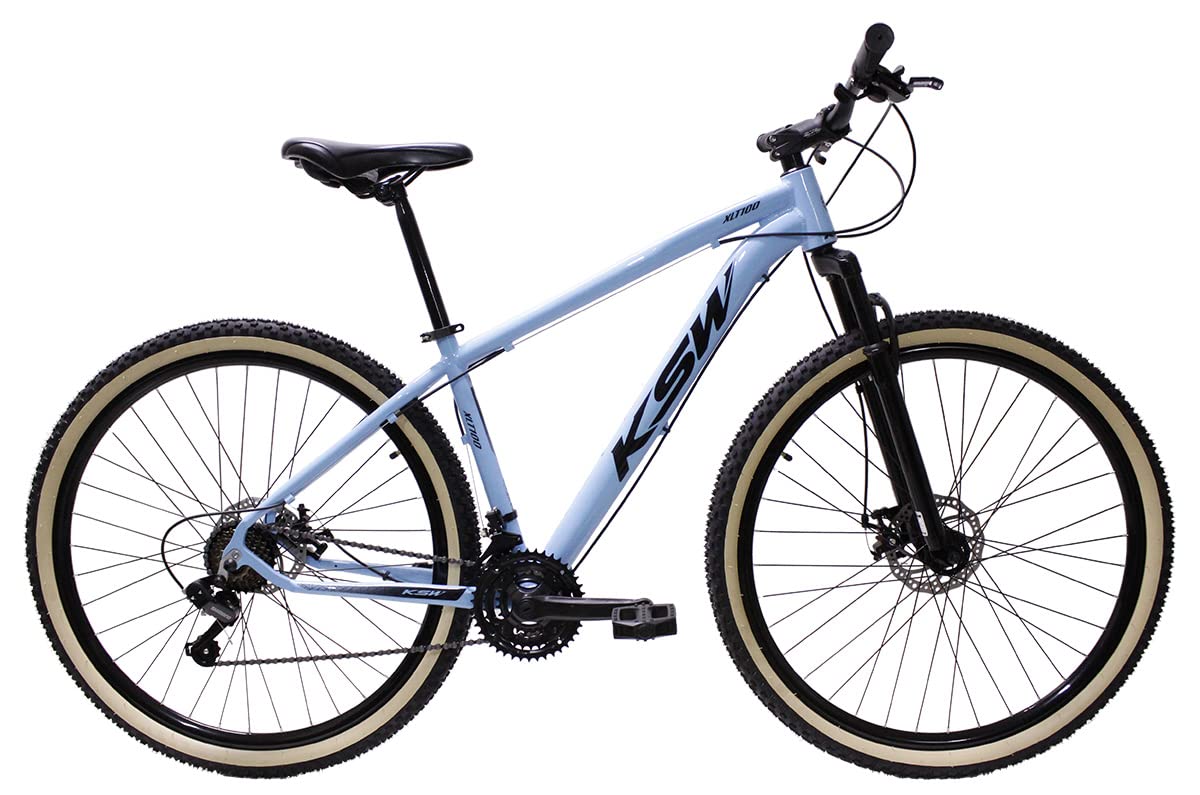 Bicicleta Aro 29 Ksw 21 Marchas Alumínio Cambio Shimano Freio a Disco (Azul Claro, 15)