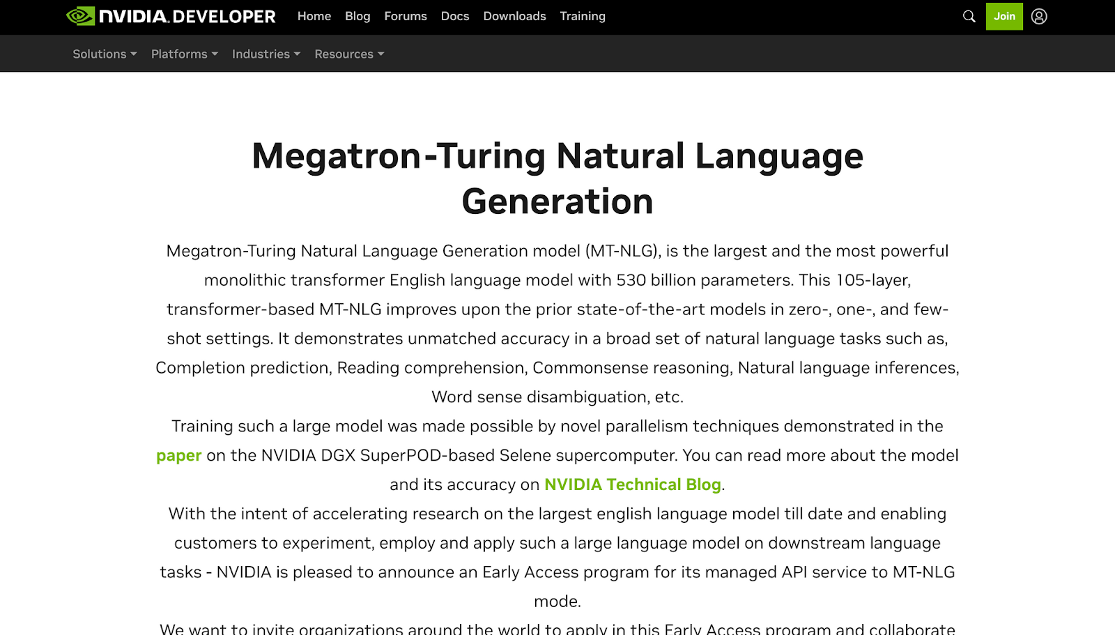 ChatGPT alternatives - Megatron-Turing Natural Language Generation