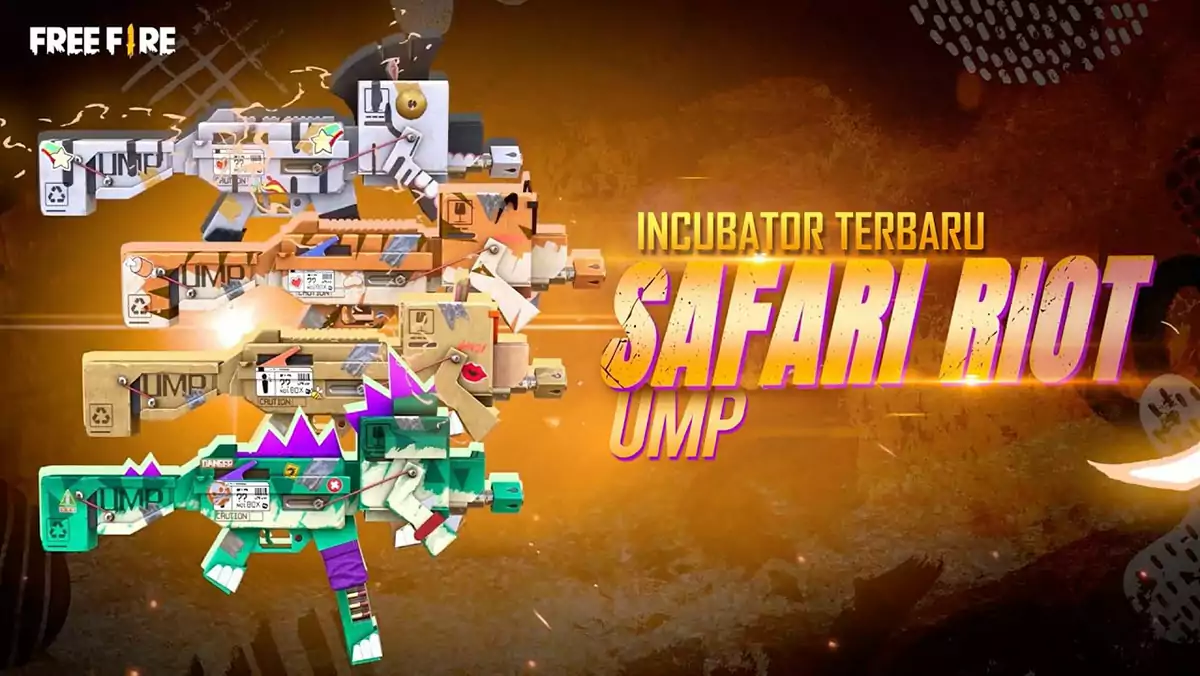 Incubator UMP Safari Riot - 5 Skin Free Fire Senjata Terkeren