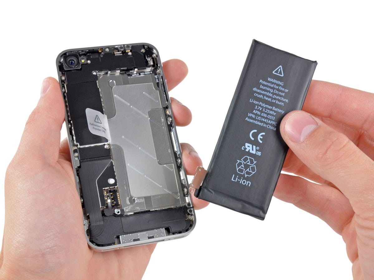 A phone with it's battery removed