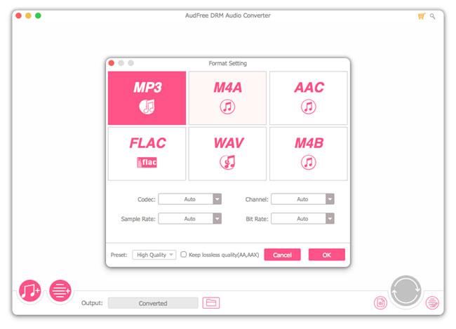 set apple music output format as mp3