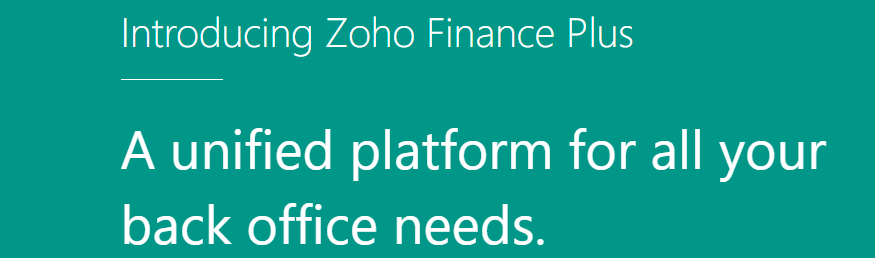 Image showing Zoho Finance Plus as financial AI software