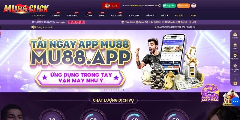 Truy cập trang web chính thức nhà cái MU88