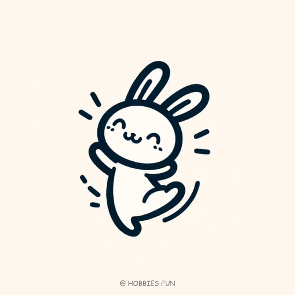 kawaii bunny drawing, Dancing Bunny