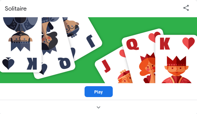 Google Solitaire on top of the search results page