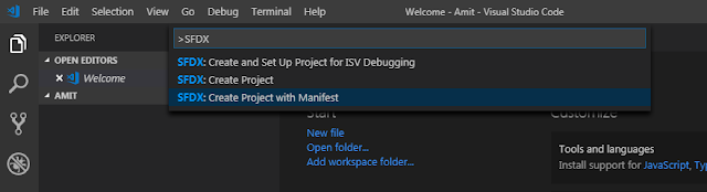 SFDX: Create Project with Manifest