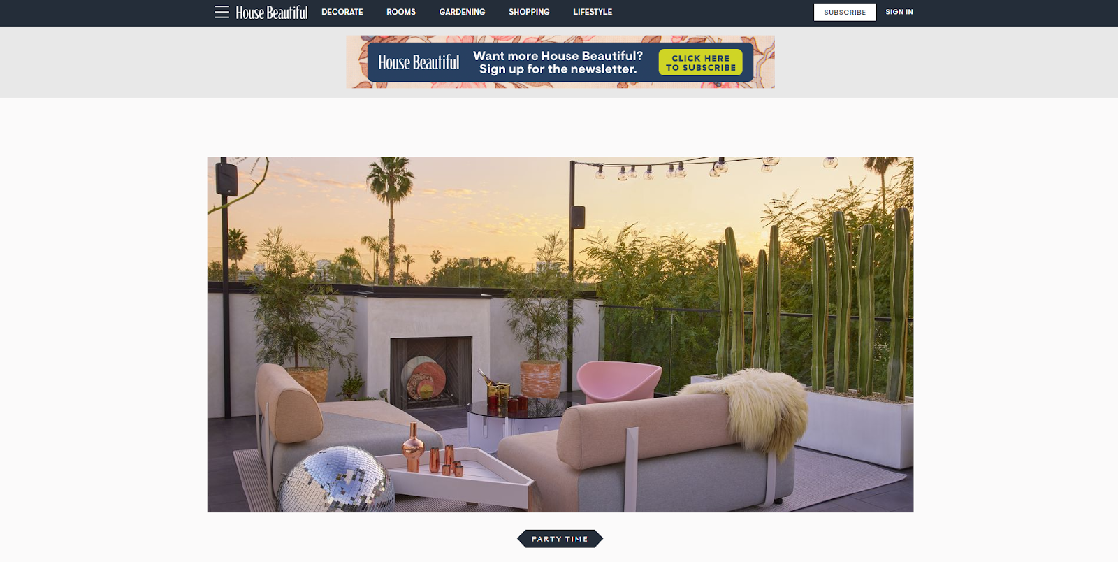 House Beautiful magazine, dedicated to interior design and decoration