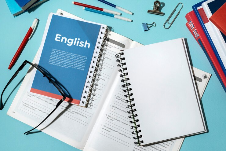 Open English literature book on a table – a glimpse into the world of A-Level English Literature.