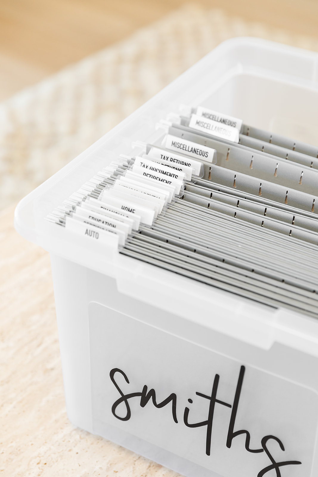 An Important Documents Box from Nice & Neat Homes to help you organize your important documents.