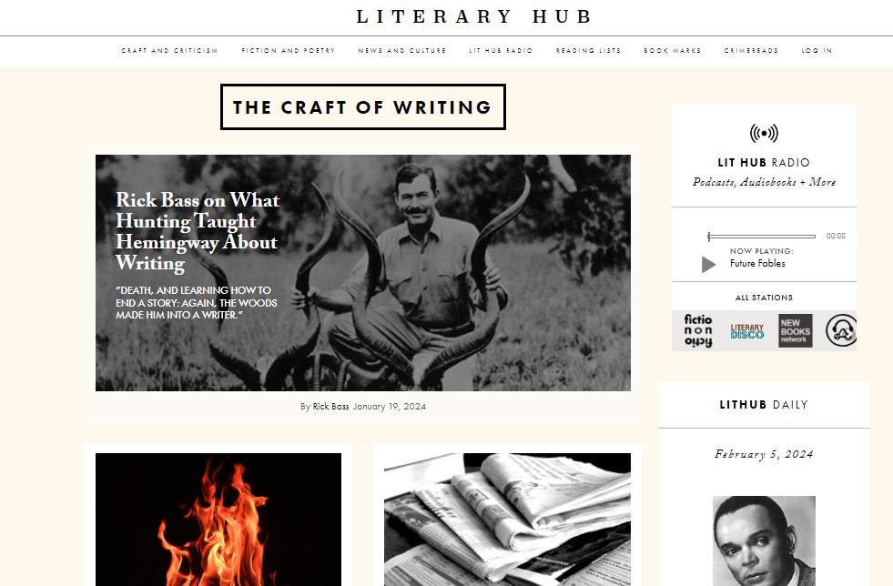 The Craft of Writing Blog Web Page