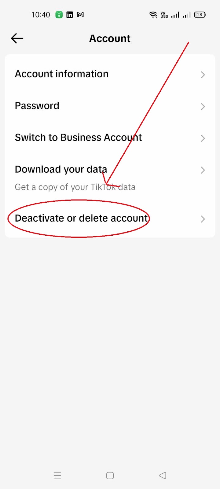 Does deleting the TikTok app delete your account - Choose Deactivate or Delete Account