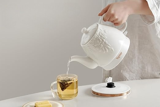white electric tea kettle