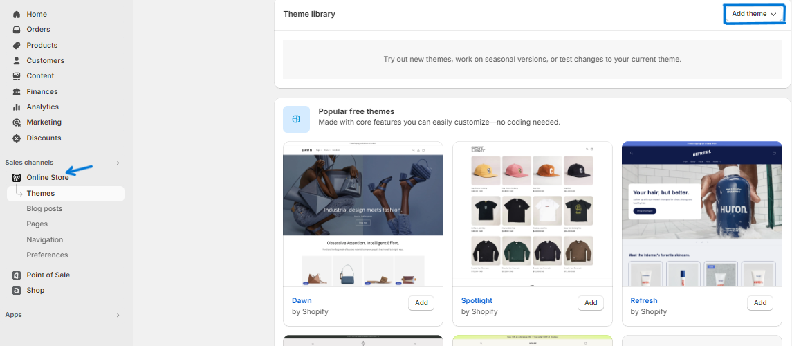 Second important step in switching Shopify theme