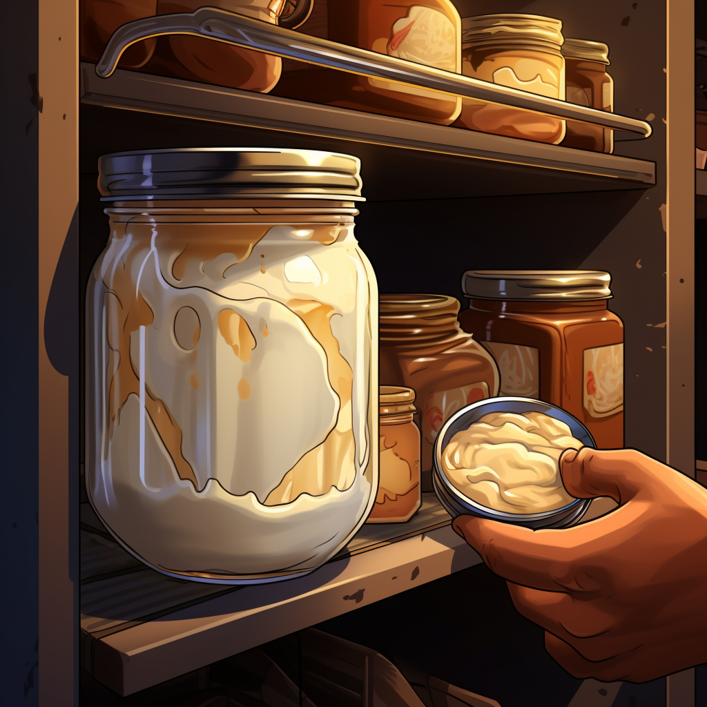 vector image of mayonnaise stored in a fridge