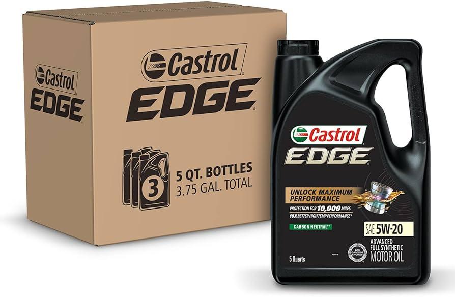 Amazon.com: Castrol Edge 5W-20 Advanced Full Synthetic Motor Oil, 5 Quarts,  Pack of 3 : Automotive