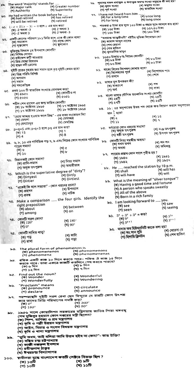 DGFood Exam Question 03 2021