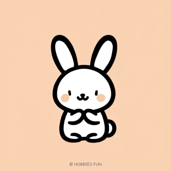 basic bunny drawing, Sitting Bunny