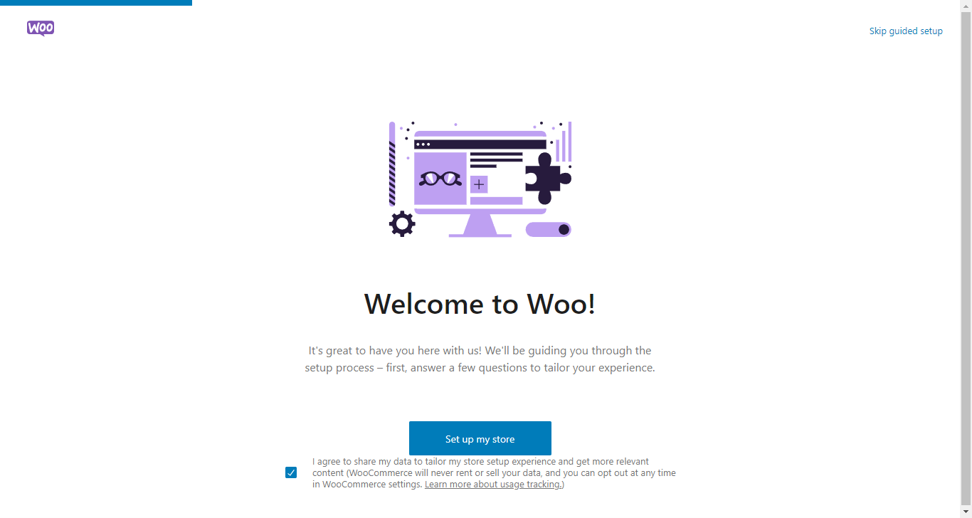 WooCommerce setup wizard