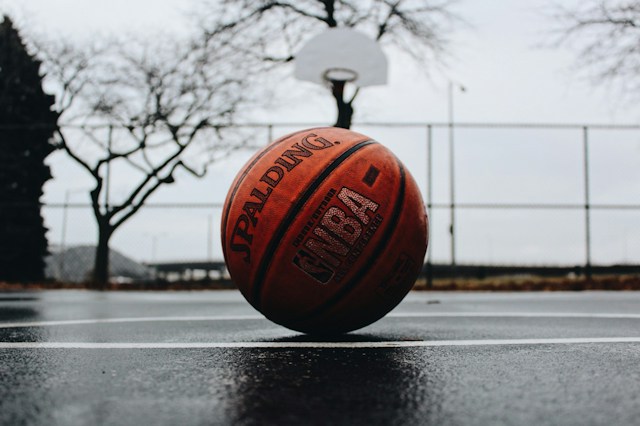 Dirty Basketball on a basketball court