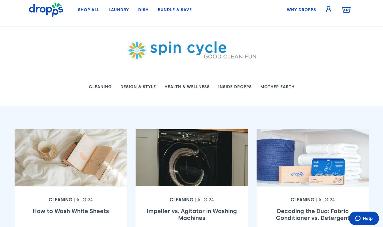 Environmentally friendly laundry detergent brand dropps blog