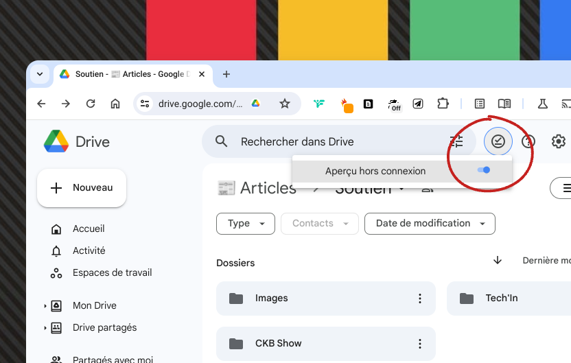 Aperçu hors connexion des fichiers Google Drive