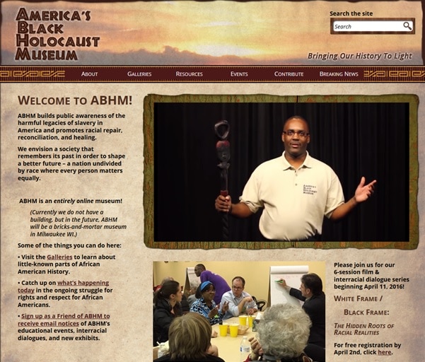 página web del museo del holocausto negro de america