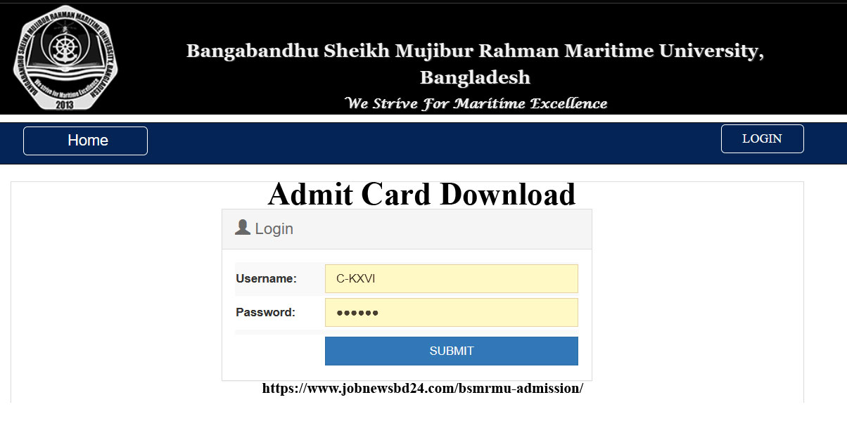 BSMRMU Admit Card 2024