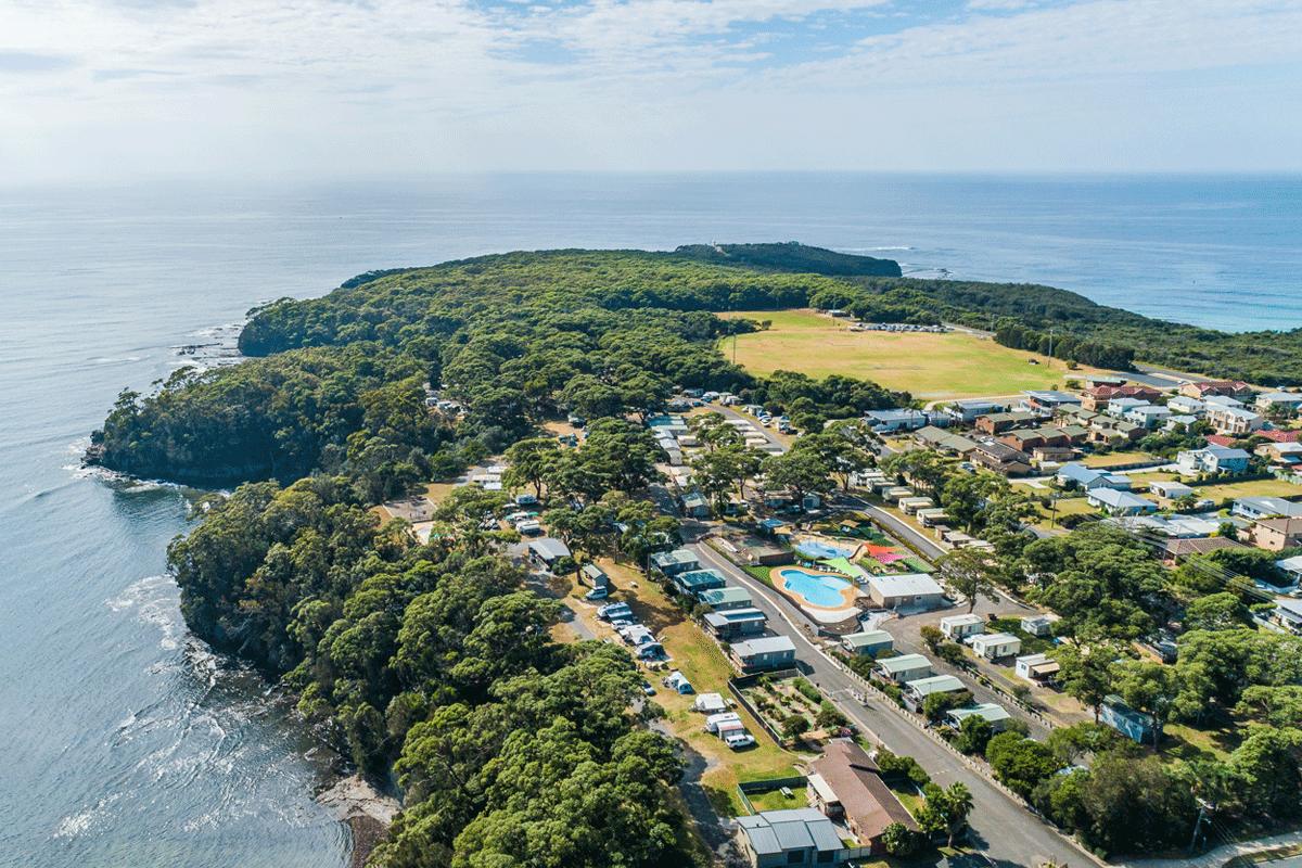 aerial view of holiday haven ulladulla