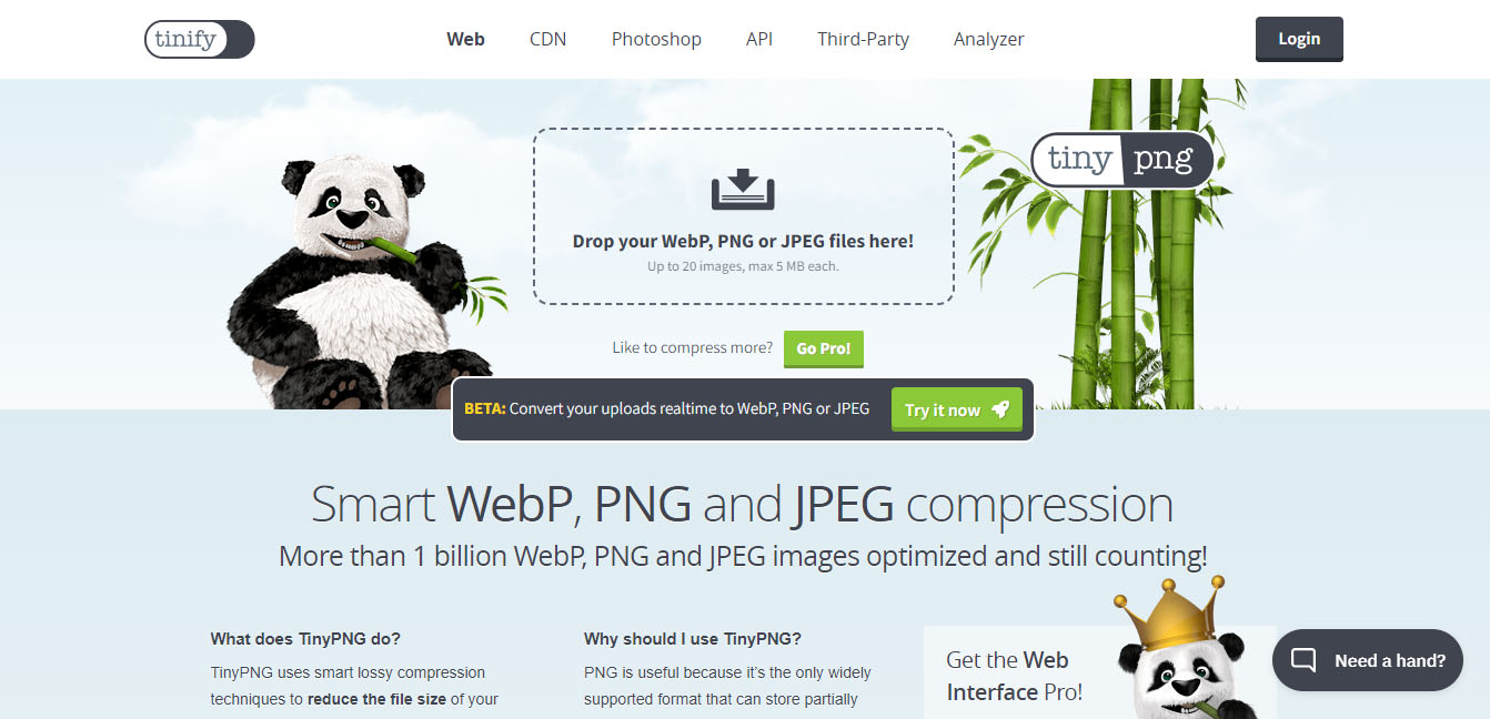 Use the online image compression tool - TinyPNG