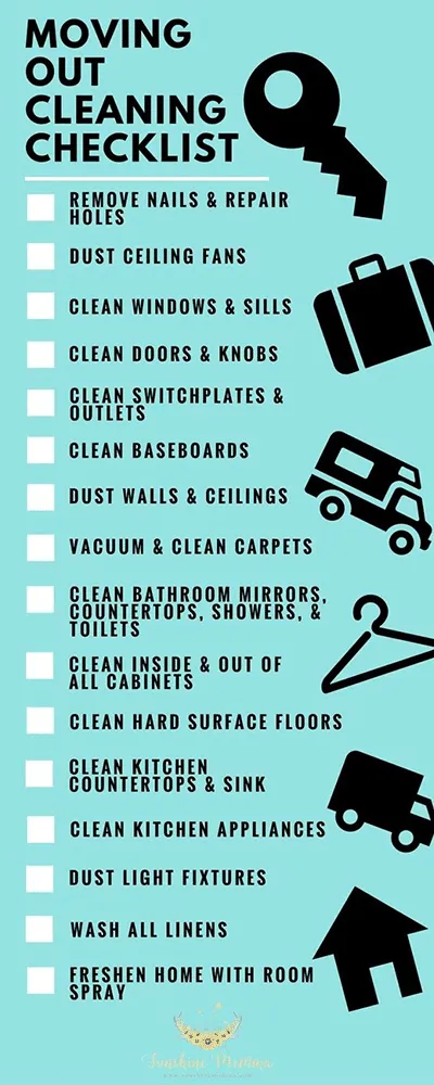 sample infographic on a moving out cleaning checklist