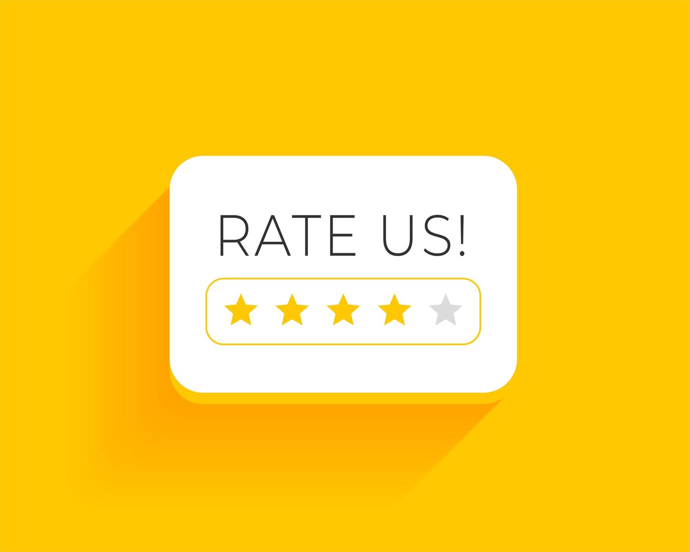 rate us button with five stars animated picture