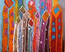 Image of Abstract cityscapes with oil pastels