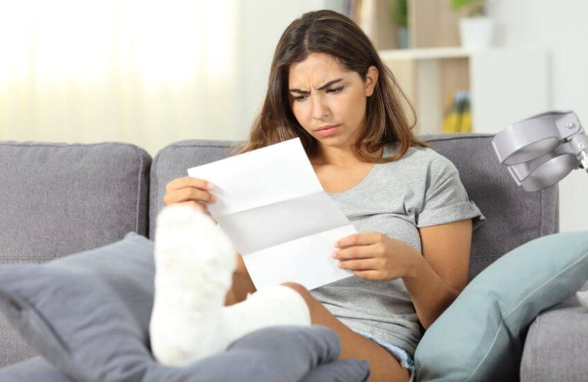 Picture of a patient reading a report.
