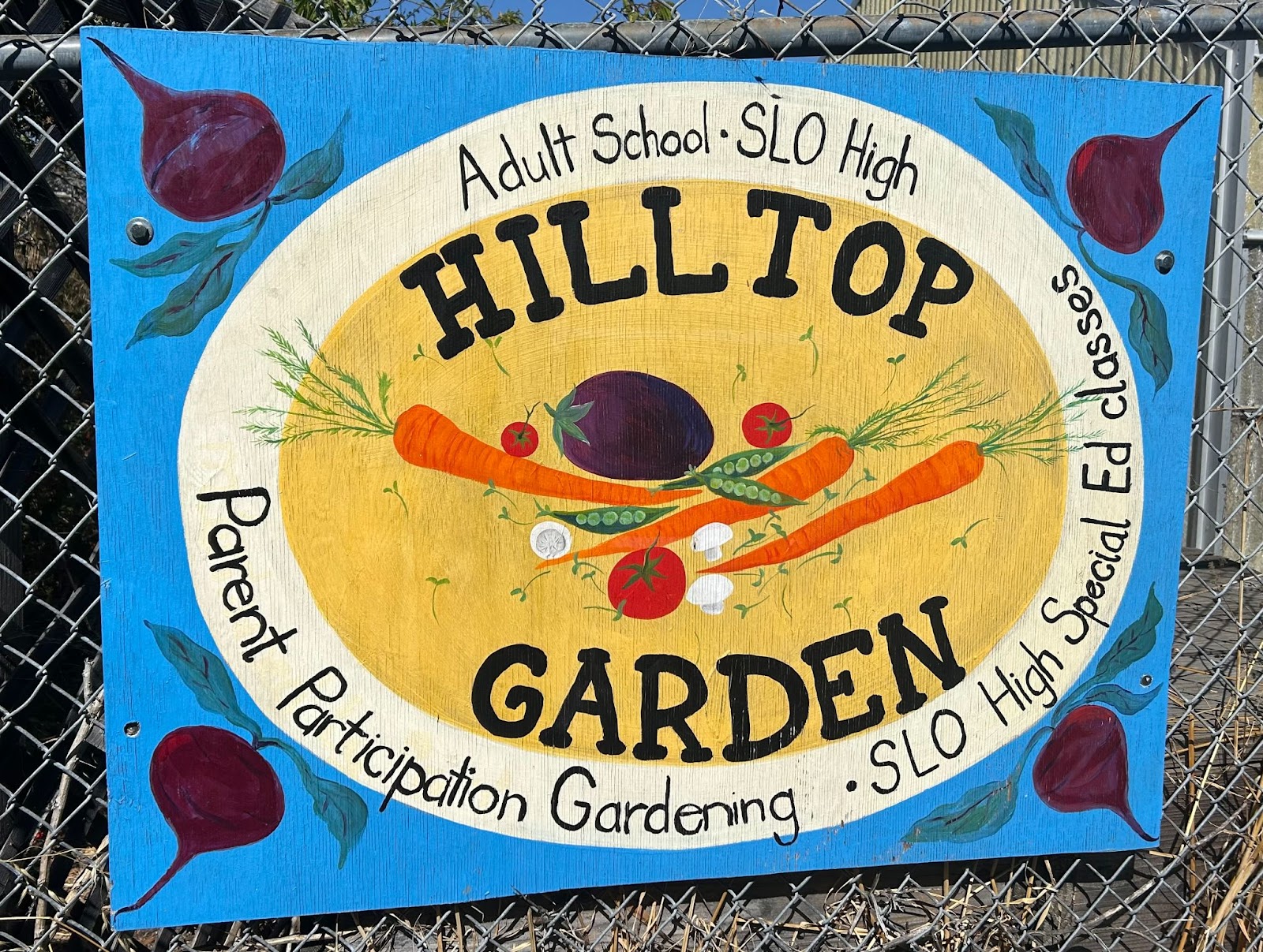 hilltop garden sign