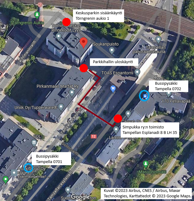 Karttakuva Tampellan alueesta